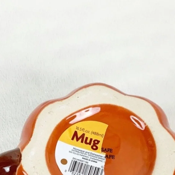 3D Large Orange Pumpkin Coffee Mug 16.5 Oz Fall Harvest Thanksgiving Farmhouse - Picture 6 of 6